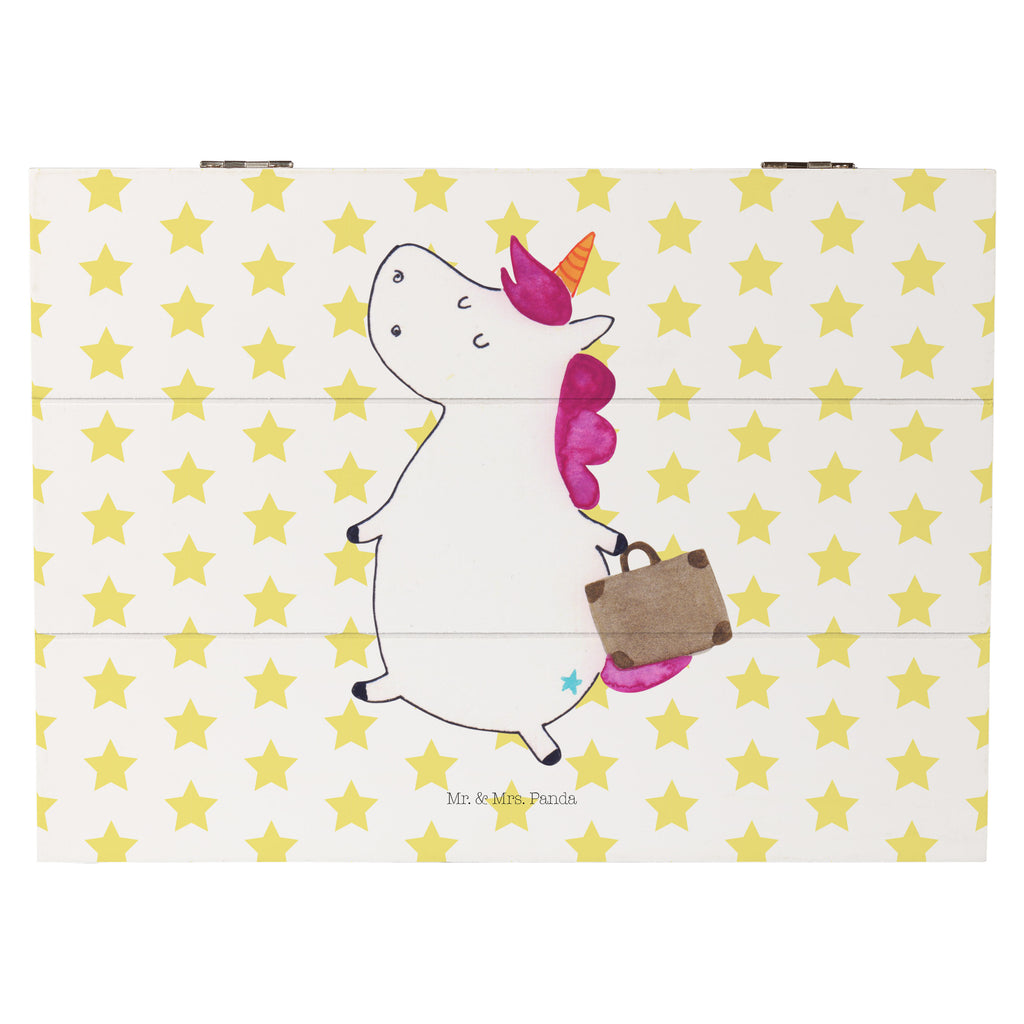 Holzkiste Einhorn Koffer Holzkiste, Kiste, Schatzkiste, Truhe, Schatulle, XXL, Erinnerungsbox, Erinnerungskiste, Dekokiste, Aufbewahrungsbox, Einhorn, Einhörner, Einhorn Deko, Pegasus, Unicorn, unicorn, Koffer, Verreisen, Reise, Gepäck, Abenteuer, Erwachsen, Kind, albern, Spaß, lustig, witzig