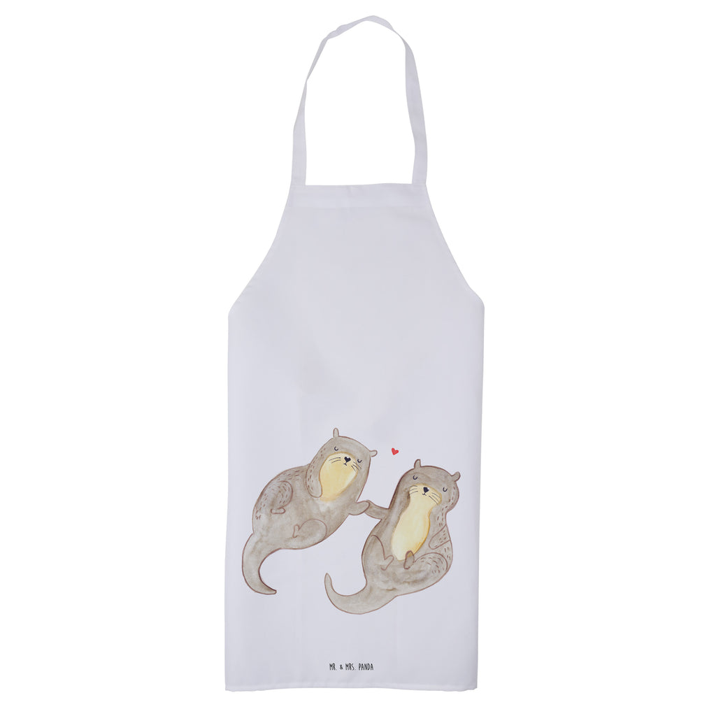 Kochschürze Otter händchenhaltend Schürze, Backschürze, Küchenschürze, Grillschürze, Latzschürze, Otter, Fischotter, Seeotter, Otter Seeotter See Otter