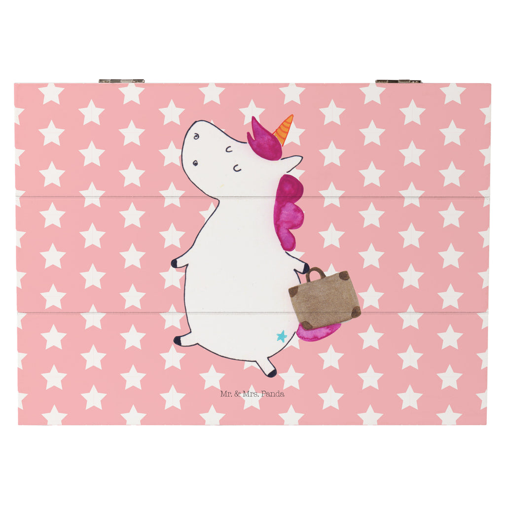 Holzkiste Einhorn Koffer Holzkiste, Kiste, Schatzkiste, Truhe, Schatulle, XXL, Erinnerungsbox, Erinnerungskiste, Dekokiste, Aufbewahrungsbox, Einhorn, Einhörner, Einhorn Deko, Pegasus, Unicorn, unicorn, Koffer, Verreisen, Reise, Gepäck, Abenteuer, Erwachsen, Kind, albern, Spaß, lustig, witzig