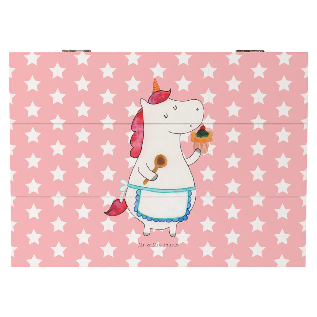 Holzkiste Einhorn Küchenfee Holzkiste, Kiste, Schatzkiste, Truhe, Schatulle, XXL, Erinnerungsbox, Erinnerungskiste, Dekokiste, Aufbewahrungsbox, Einhorn, Einhörner, Einhorn Deko, Pegasus, Unicorn, backen, Muffin, Motivation, Träumer, träumen, Bäckerin, Hobbykoch, Koch, Torte, Kuchen