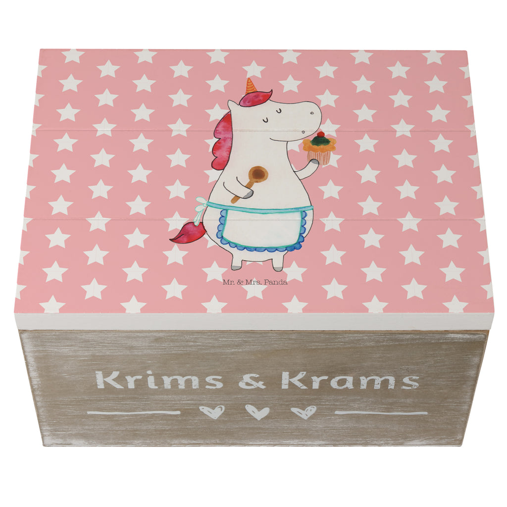 Holzkiste Einhorn Küchenfee Holzkiste, Kiste, Schatzkiste, Truhe, Schatulle, XXL, Erinnerungsbox, Erinnerungskiste, Dekokiste, Aufbewahrungsbox, Einhorn, Einhörner, Einhorn Deko, Pegasus, Unicorn, backen, Muffin, Motivation, Träumer, träumen, Bäckerin, Hobbykoch, Koch, Torte, Kuchen