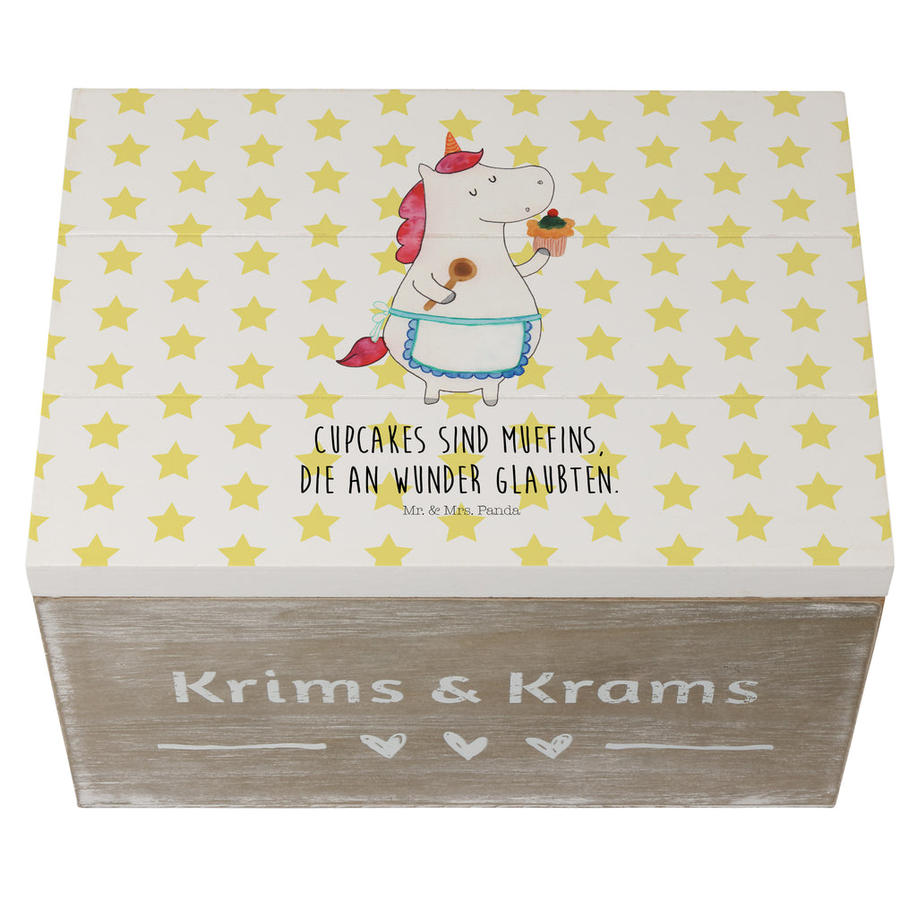 Holzkiste Einhorn Küchenfee Holzkiste, Kiste, Schatzkiste, Truhe, Schatulle, XXL, Erinnerungsbox, Erinnerungskiste, Dekokiste, Aufbewahrungsbox, Einhorn, Einhörner, Einhorn Deko, Pegasus, Unicorn, backen, Muffin, Motivation, Träumer, träumen, Bäckerin, Hobbykoch, Koch, Torte, Kuchen