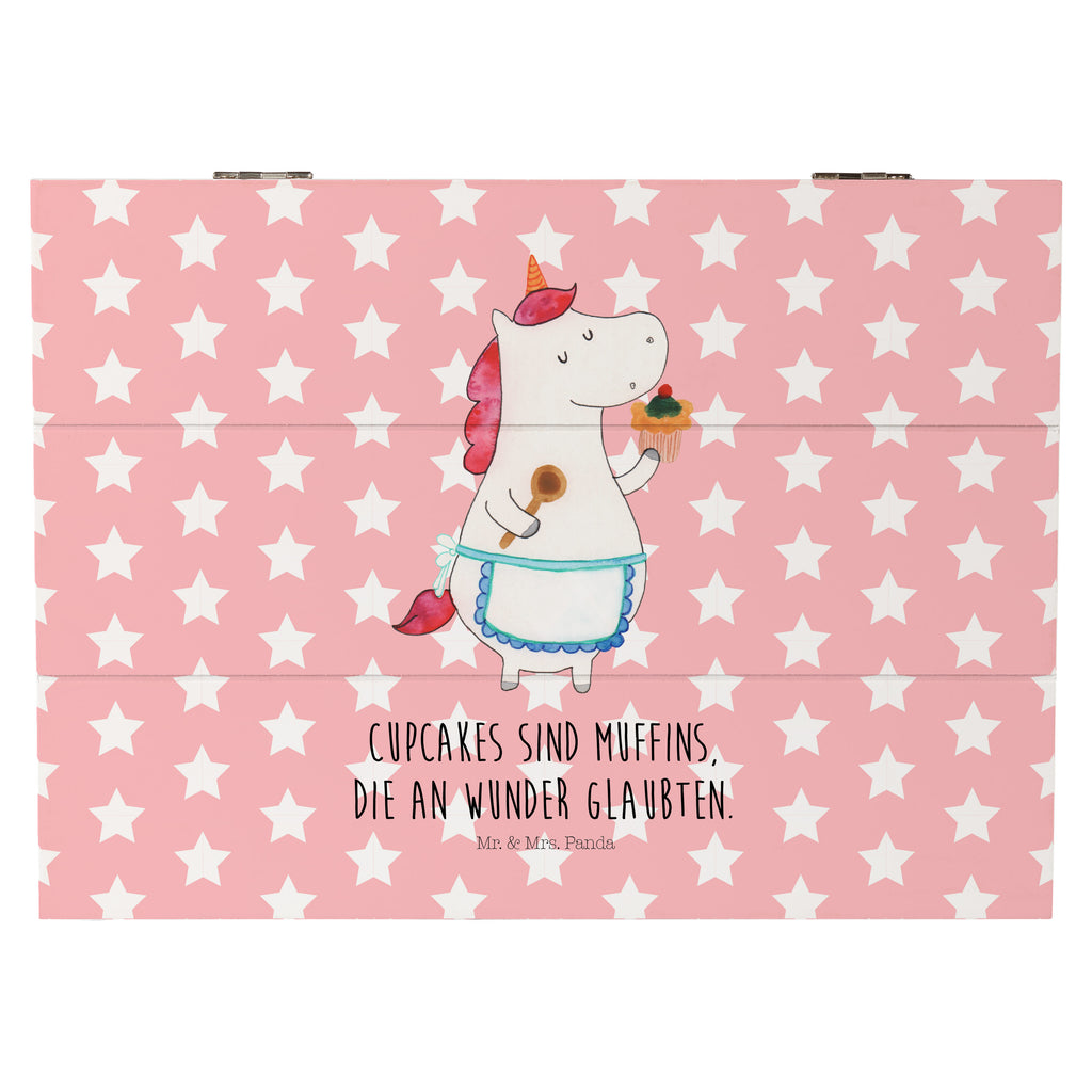 Holzkiste Einhorn Küchenfee Holzkiste, Kiste, Schatzkiste, Truhe, Schatulle, XXL, Erinnerungsbox, Erinnerungskiste, Dekokiste, Aufbewahrungsbox, Einhorn, Einhörner, Einhorn Deko, Pegasus, Unicorn, backen, Muffin, Motivation, Träumer, träumen, Bäckerin, Hobbykoch, Koch, Torte, Kuchen