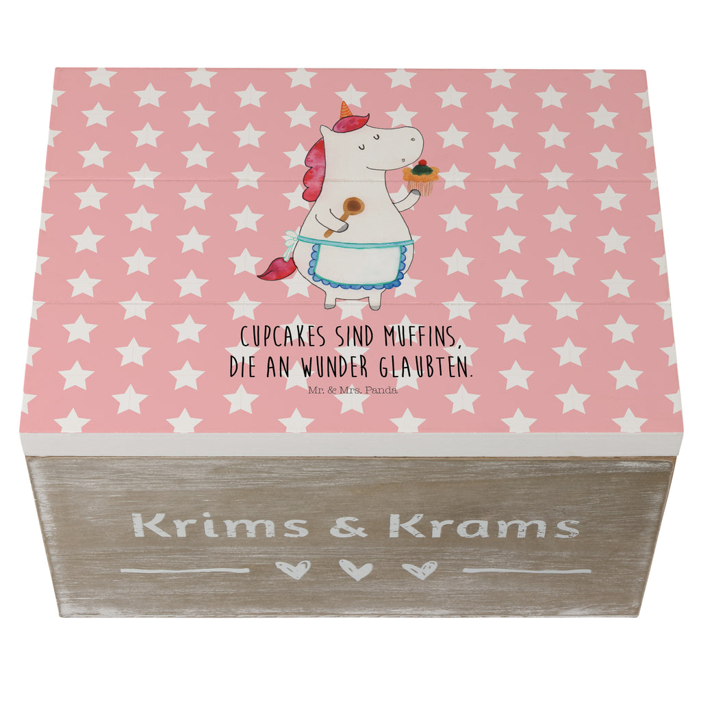 Holzkiste Einhorn Küchenfee Holzkiste, Kiste, Schatzkiste, Truhe, Schatulle, XXL, Erinnerungsbox, Erinnerungskiste, Dekokiste, Aufbewahrungsbox, Einhorn, Einhörner, Einhorn Deko, Pegasus, Unicorn, backen, Muffin, Motivation, Träumer, träumen, Bäckerin, Hobbykoch, Koch, Torte, Kuchen