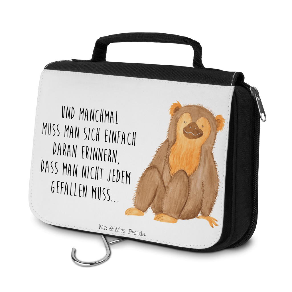 Kulturbeutel Affe Kulturbeutel, Zum Aufhängen, Waschtasche, Kosmetiktasche, Damen, Herren, Aufbewahrungstasche, Schminktasche, Kosmetikbeutel, Organizer, Kulturtasche, Schminkutensil, Afrika, Wildtiere, Affe, Äffchen, Affen, Selbstliebe, Respekt, Motivation, Selbstachtung, Liebe, Selbstbewusstsein, Selfcare
