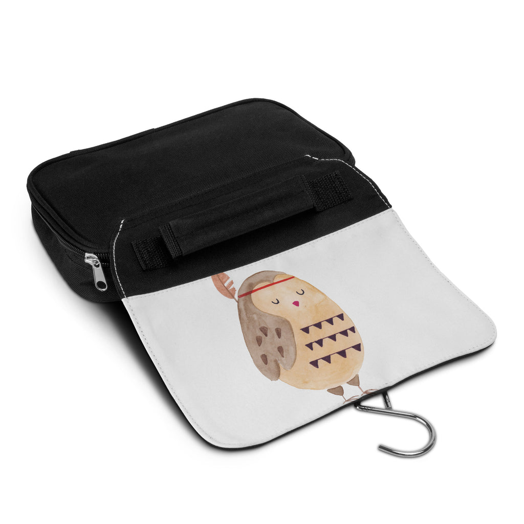 Kulturbeutel Eule Federschmuck Kulturbeutel, Zum Aufhängen, Waschtasche, Kosmetiktasche, Damen, Herren, Aufbewahrungstasche, Schminktasche, Kosmetikbeutel, Organizer, Kulturtasche, Schminkutensil, Eule, Eule Deko, Owl, Das Leben ist ein Abenteuer, Reisespruch, Federschmuck, Dekoration