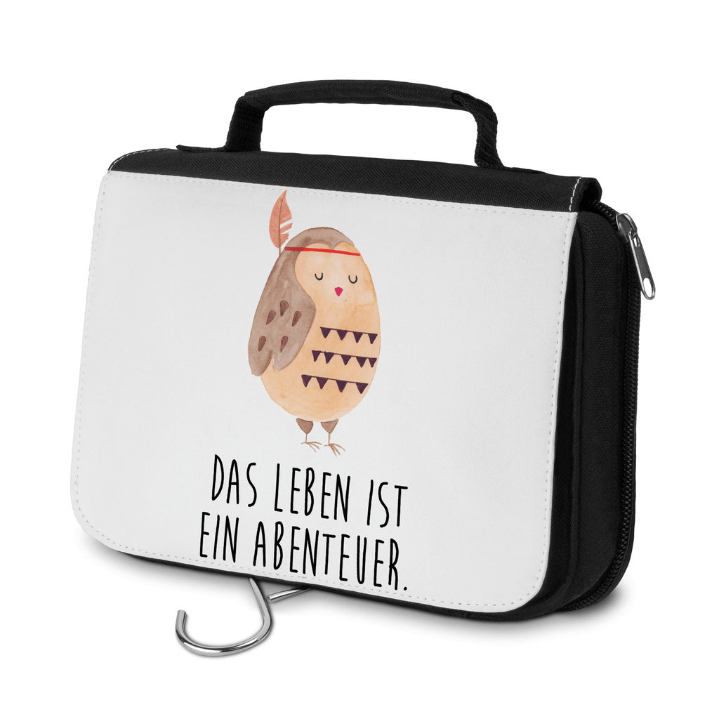 Kulturbeutel Eule Federschmuck Kulturbeutel, Zum Aufhängen, Waschtasche, Kosmetiktasche, Damen, Herren, Aufbewahrungstasche, Schminktasche, Kosmetikbeutel, Organizer, Kulturtasche, Schminkutensil, Eule, Eule Deko, Owl, Das Leben ist ein Abenteuer, Reisespruch, Federschmuck, Dekoration