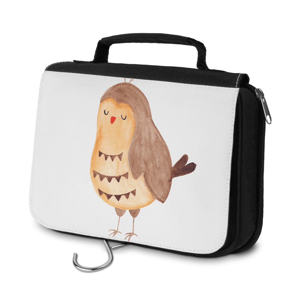 Kulturbeutel Eule Zufrieden Kulturbeutel, Zum Aufhängen, Waschtasche, Kosmetiktasche, Damen, Herren, Aufbewahrungstasche, Schminktasche, Kosmetikbeutel, Organizer, Kulturtasche, Schminkutensil, Eule, Eule Spruch, Eule deko, Owl, Liebe Spruch, Romantisch, Wortspiel lustig, Spruch schön, Geschenk Hochzeitstag