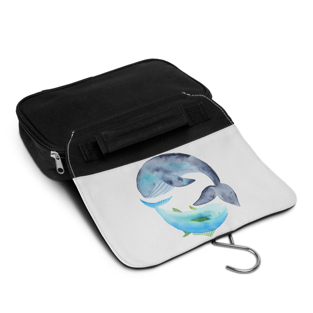 Kulturbeutel Walfisch & Thunfisch Kulturbeutel, Zum Aufhängen, Waschtasche, Kosmetiktasche, Damen, Herren, Aufbewahrungstasche, Schminktasche, Kosmetikbeutel, Organizer, Kulturtasche, Schminkutensil, Tiermotive, Gute Laune, lustige Sprüche, Tiere, Wal, Wahl, Tunfisch, Wortwitz lustig, Spruch lustig, Flachwitz, Witz, Spruch des Tages, Flachwitz Geschenk