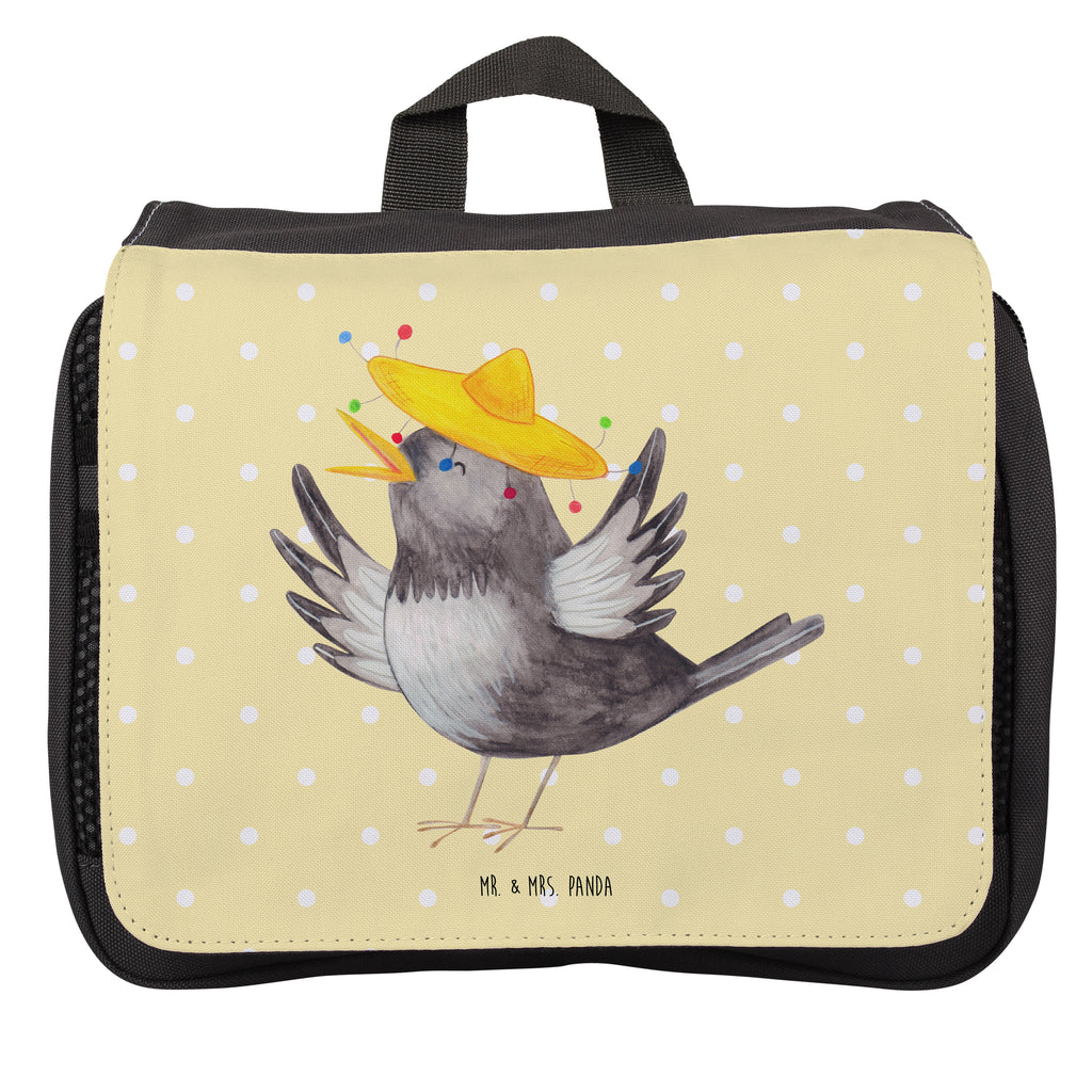 Kulturbeutel Rabe mit Sombrero Kulturbeutel, Zum Aufhängen, Waschtasche, Kosmetiktasche, Damen, Herren, Aufbewahrungstasche, Schminktasche, Kosmetikbeutel, Organizer, Kulturtasche, Schminkutensil, Tiermotive, Gute Laune, lustige Sprüche, Tiere, Rabe, Vogel, Vögel, Spruch positiv, fröhlich sein, glücklich sein, Glück Spruch, froh, Elster, Motivation
