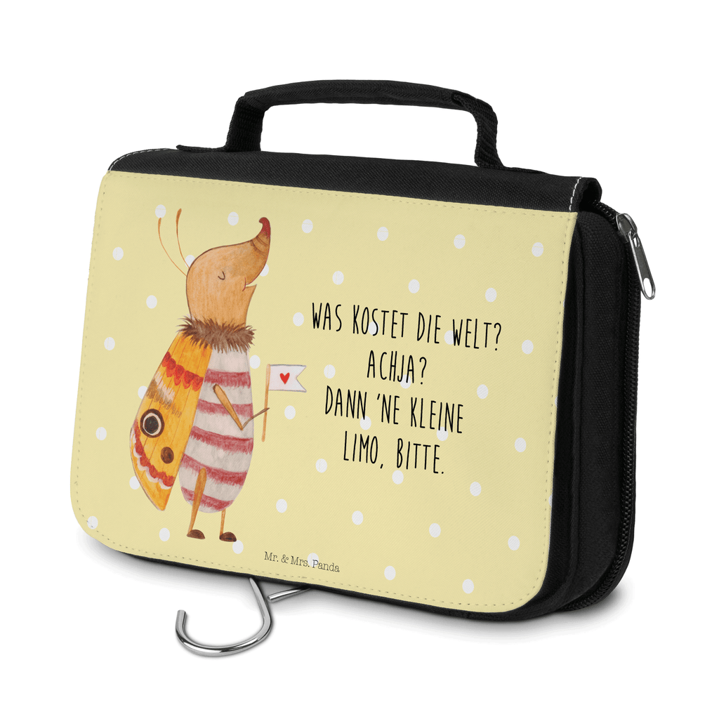 Kulturbeutel Nachtfalter mit Fähnchen Kulturbeutel, Zum Aufhängen, Waschtasche, Kosmetiktasche, Damen, Herren, Aufbewahrungstasche, Schminktasche, Kosmetikbeutel, Organizer, Kulturtasche, Schminkutensil, Tiermotive, Gute Laune, lustige Sprüche, Tiere, Nachtfalter, Käfer, Spruch lustig, Spruch witzig, süß, niedlich, Küche Deko, Was kostet die Welt