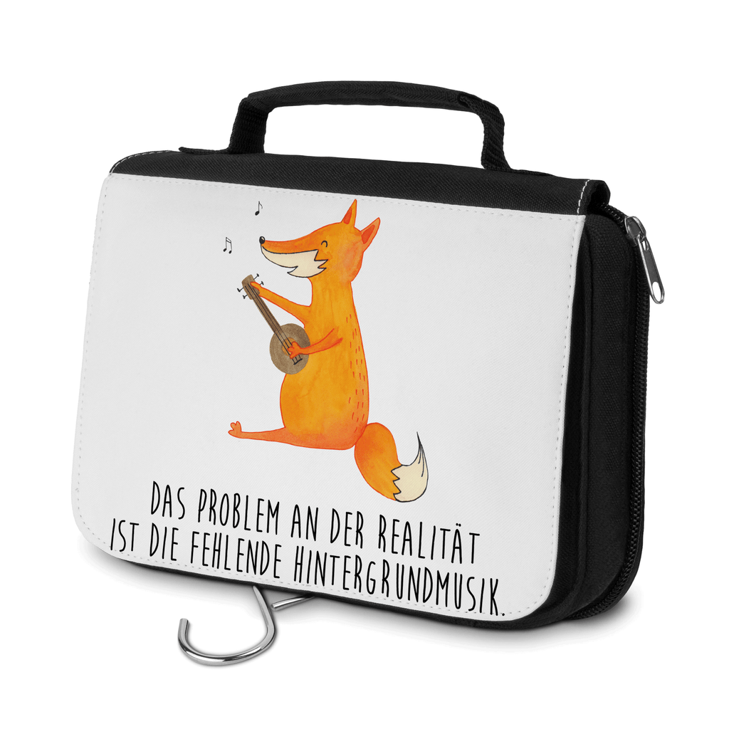 Kulturbeutel Fuchs Gitarre Kulturbeutel, Zum Aufhängen, Waschtasche, Kosmetiktasche, Damen, Herren, Aufbewahrungstasche, Schminktasche, Kosmetikbeutel, Organizer, Kulturtasche, Schminkutensil, Fuchs, Füchse, Geschenk Musiker, Musik Spruch, Musikerin, Sänger, Sängerin, Gitarre