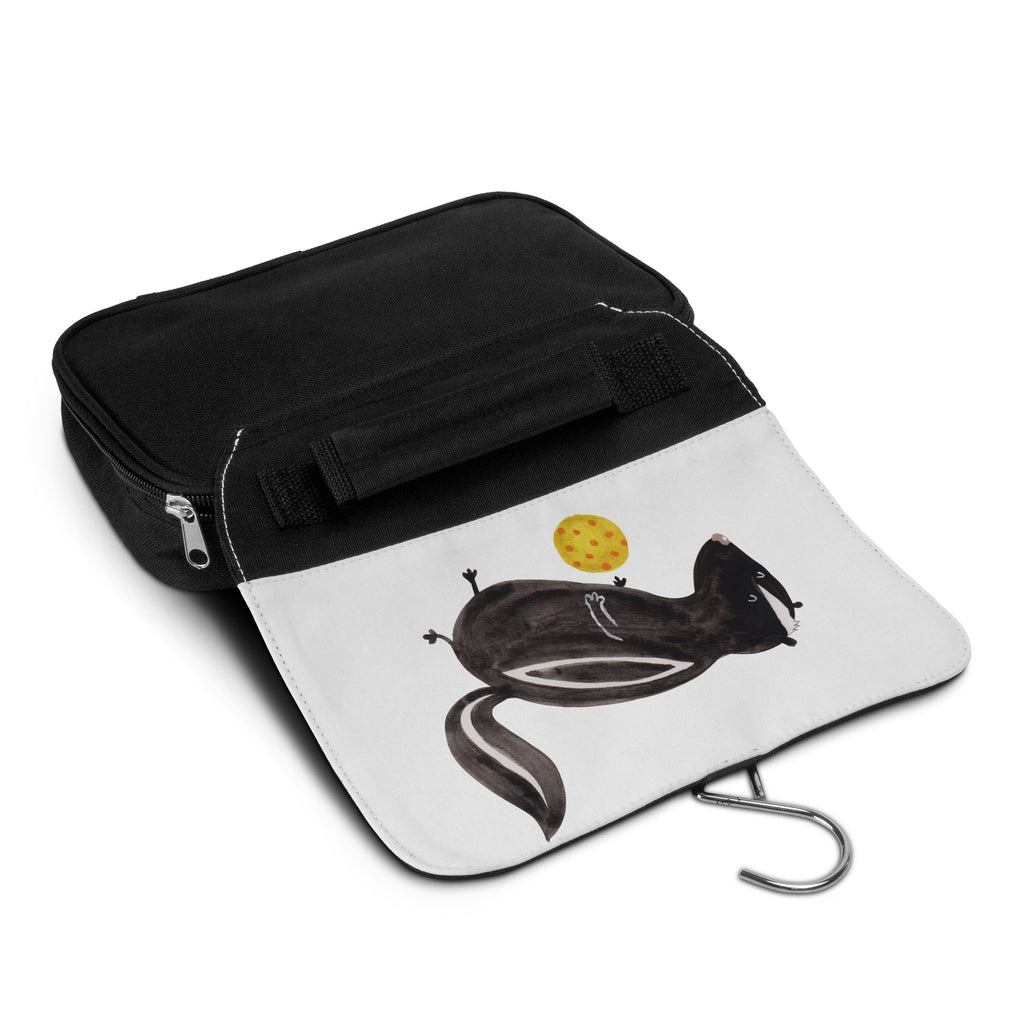 Kulturbeutel Stinktier Ball Kulturbeutel, Zum Aufhängen, Waschtasche, Kosmetiktasche, Damen, Herren, Aufbewahrungstasche, Schminktasche, Kosmetikbeutel, Organizer, Kulturtasche, Schminkutensil, Stinktier, Skunk, Wildtier, Raubtier, Stinker, Stinki, verspielt, Weisheit