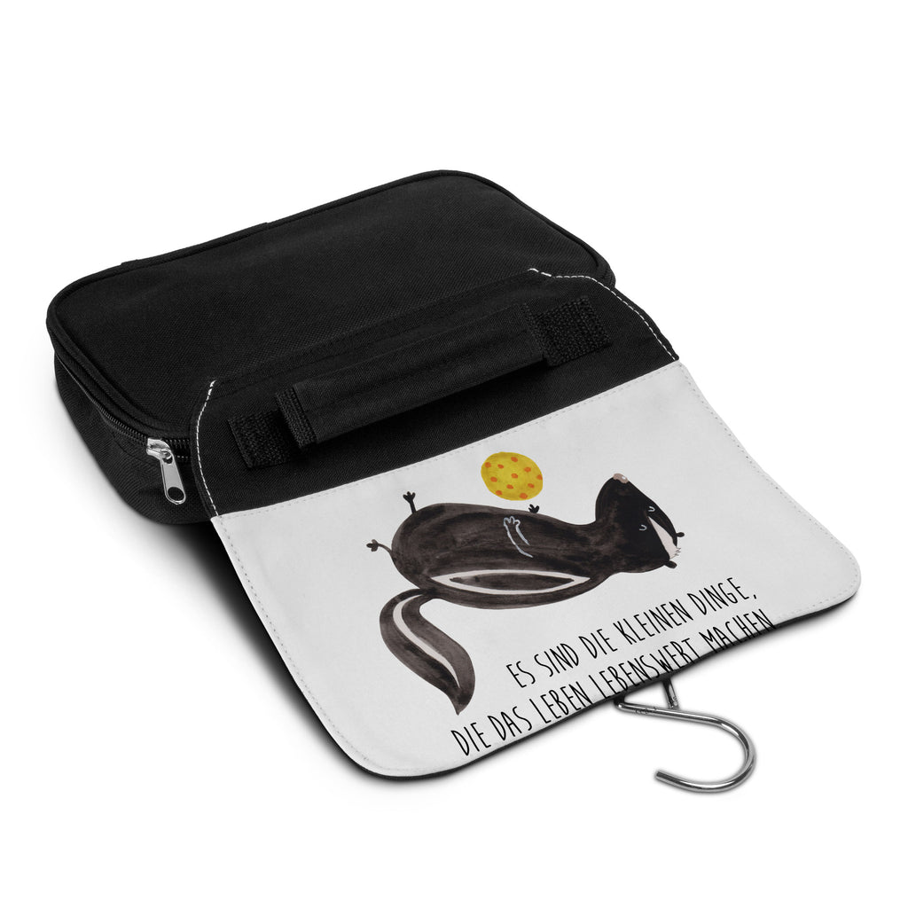 Kulturbeutel Stinktier Ball Kulturbeutel, Zum Aufhängen, Waschtasche, Kosmetiktasche, Damen, Herren, Aufbewahrungstasche, Schminktasche, Kosmetikbeutel, Organizer, Kulturtasche, Schminkutensil, Stinktier, Skunk, Wildtier, Raubtier, Stinker, Stinki, verspielt, Weisheit