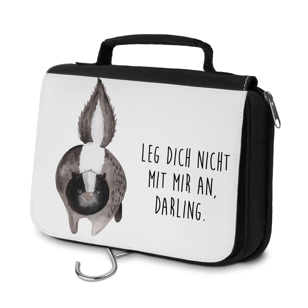 Kulturbeutel Stinktier Angriff Kulturbeutel, Zum Aufhängen, Waschtasche, Kosmetiktasche, Damen, Herren, Aufbewahrungstasche, Schminktasche, Kosmetikbeutel, Organizer, Kulturtasche, Schminkutensil, Stinktier, Skunk, Wildtier, Raubtier, Stinker, Stinki, wütend, Drohung