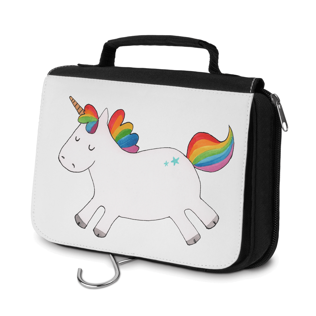 Kulturbeutel Einhorn Happy Kulturbeutel, Zum Aufhängen, Waschtasche, Kosmetiktasche, Damen, Herren, Aufbewahrungstasche, Schminktasche, Kosmetikbeutel, Organizer, Kulturtasche, Schminkutensil, Einhorn, Einhörner, Einhorn Deko, Pegasus, Unicorn, glücklich, fröhlich, Spaß, Freude, Lebensfreude, witzig, spannend, Lächeln, Lachen
