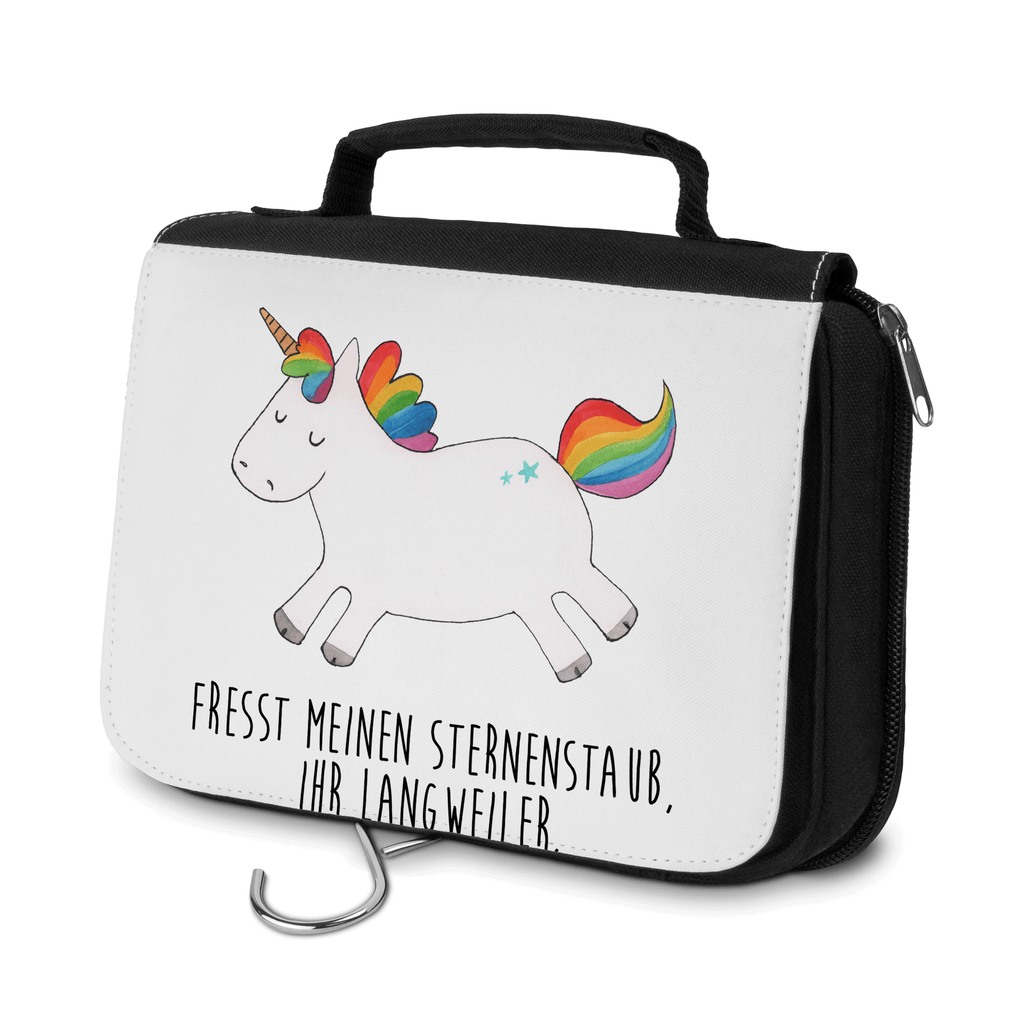 Kulturbeutel Einhorn Happy Kulturbeutel, Zum Aufhängen, Waschtasche, Kosmetiktasche, Damen, Herren, Aufbewahrungstasche, Schminktasche, Kosmetikbeutel, Organizer, Kulturtasche, Schminkutensil, Einhorn, Einhörner, Einhorn Deko, Pegasus, Unicorn, glücklich, fröhlich, Spaß, Freude, Lebensfreude, witzig, spannend, Lächeln, Lachen