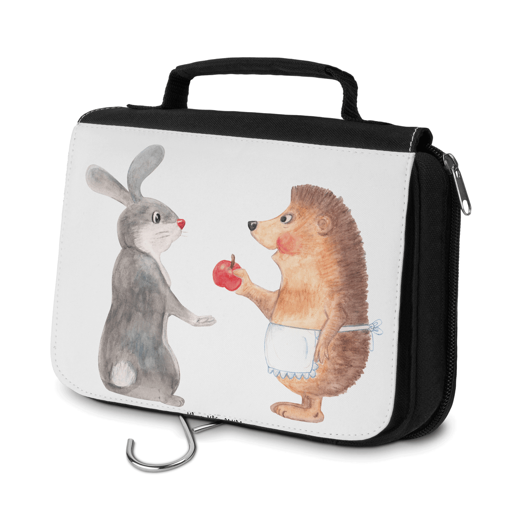 Kulturbeutel Liebe ist nie ohne Schmerz Kulturbeutel, Zum Aufhängen, Waschtasche, Kosmetiktasche, Damen, Herren, Aufbewahrungstasche, Schminktasche, Kosmetikbeutel, Organizer, Kulturtasche, Schminkutensil, Tiermotive, Gute Laune, lustige Sprüche, Tiere, Igel und Hase, Igel, Hase, Liebe Spruch, Liebeskummer Geschenk, Herzschmerz, Trösten, Trennungsschmerz, Spruch romantisch