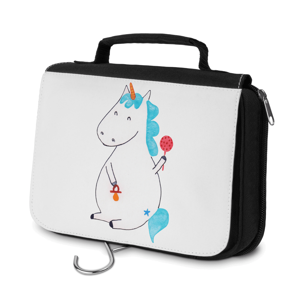 Kulturbeutel Einhorn Baby Kulturbeutel, Zum Aufhängen, Waschtasche, Kosmetiktasche, Damen, Herren, Aufbewahrungstasche, Schminktasche, Kosmetikbeutel, Organizer, Kulturtasche, Schminkutensil, Einhorn, Einhörner, Einhorn Deko, Pegasus, Unicorn, Mutter, Geburt, Geburtstag, erstes Kind, Baby, Babyglück, Nachwuchs, Eltern, Party, Kind, Schnuller