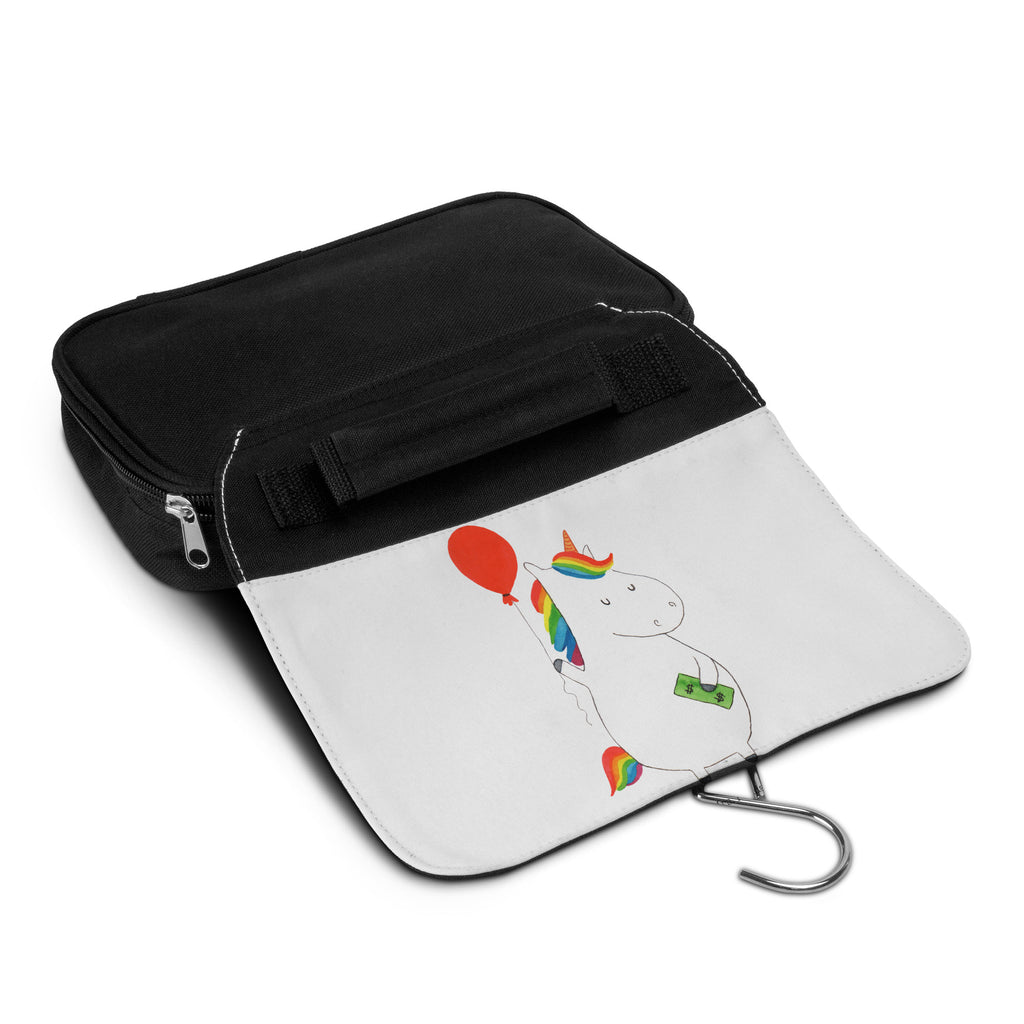 Kulturbeutel Einhorn Luftballon Kulturbeutel, Zum Aufhängen, Waschtasche, Kosmetiktasche, Damen, Herren, Aufbewahrungstasche, Schminktasche, Kosmetikbeutel, Organizer, Kulturtasche, Schminkutensil, Einhorn, Einhörner, Einhorn Deko, Pegasus, Unicorn, Luftballon, Geld, Lebenslust, Freude, Geschenk, Freundin