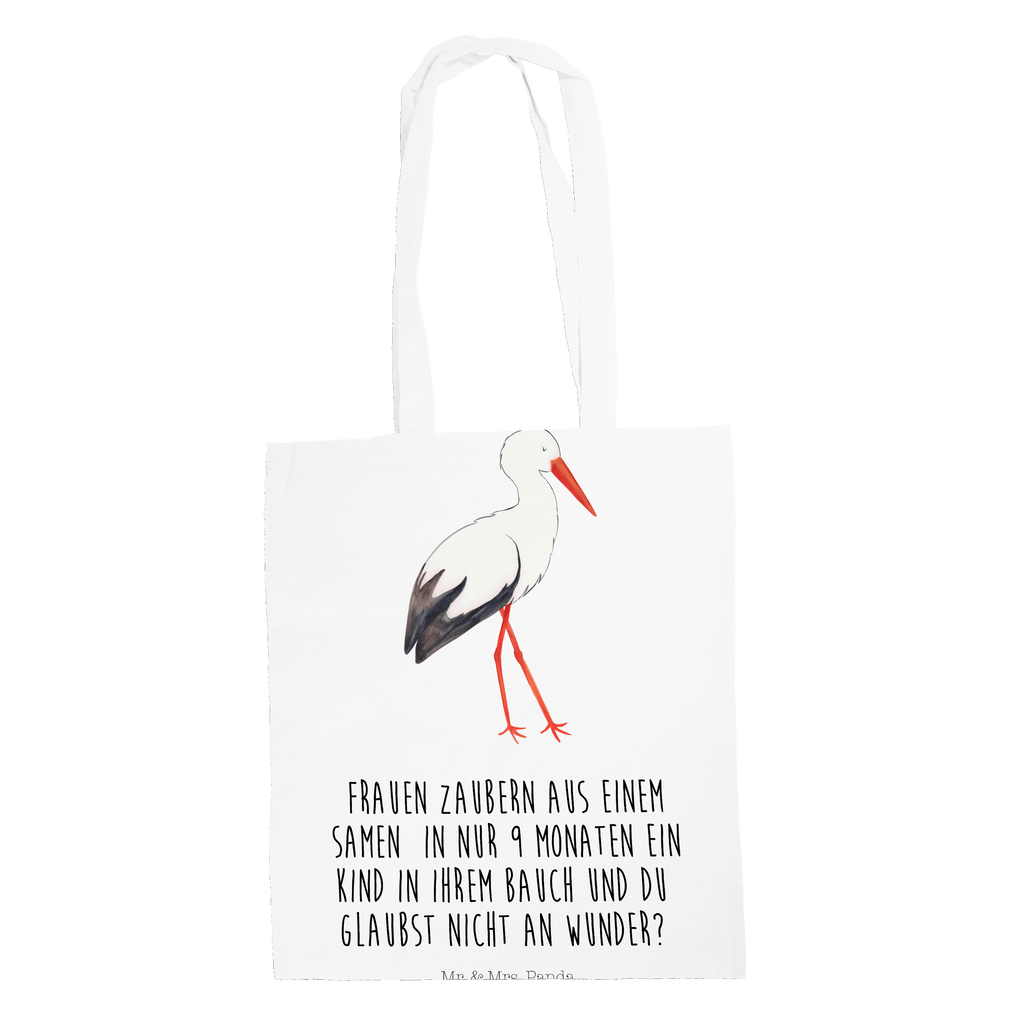 Tragetasche Storch Beuteltasche, Beutel, Einkaufstasche, Jutebeutel, Stoffbeutel, Tiermotive, Gute Laune, lustige Sprüche, Tiere, Storch, Störche, Schwangerschaft, Geburt, Mutter, Mütter, Mutter werden, Schwanger, Babybauch, Baby