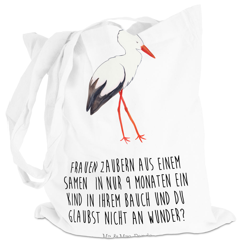Tragetasche Storch Beuteltasche, Beutel, Einkaufstasche, Jutebeutel, Stoffbeutel, Tiermotive, Gute Laune, lustige Sprüche, Tiere, Storch, Störche, Schwangerschaft, Geburt, Mutter, Mütter, Mutter werden, Schwanger, Babybauch, Baby