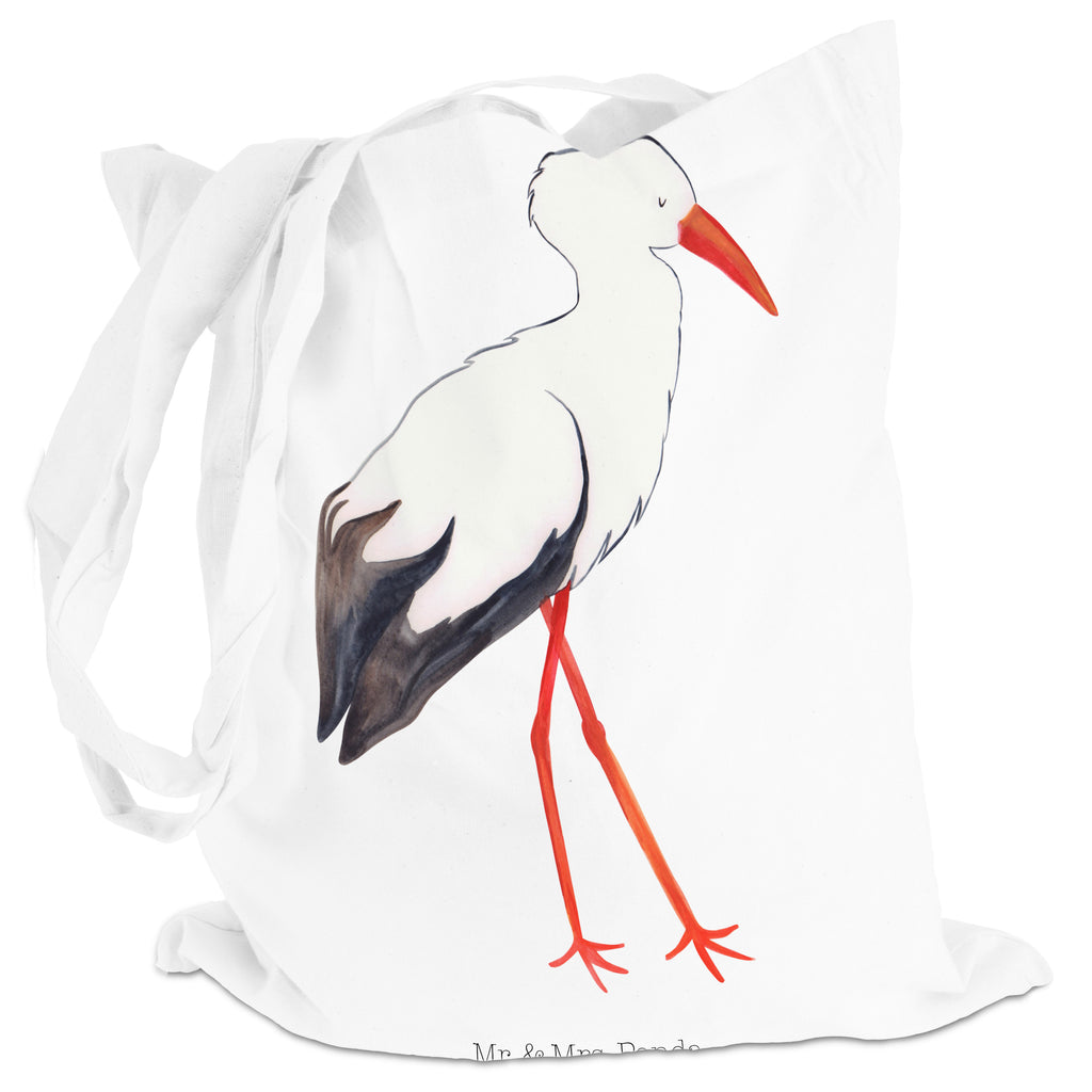 Tragetasche Storch Beuteltasche, Beutel, Einkaufstasche, Jutebeutel, Stoffbeutel, Tiermotive, Gute Laune, lustige Sprüche, Tiere, Storch, Störche, Schwangerschaft, Geburt, Mutter, Mütter, Mutter werden, Schwanger, Babybauch, Baby