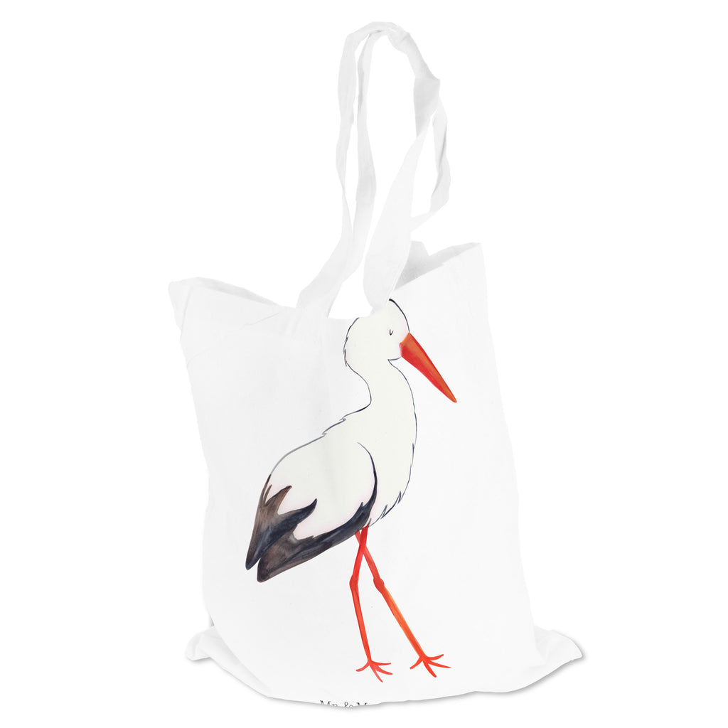 Tragetasche Storch Beuteltasche, Beutel, Einkaufstasche, Jutebeutel, Stoffbeutel, Tiermotive, Gute Laune, lustige Sprüche, Tiere, Storch, Störche, Schwangerschaft, Geburt, Mutter, Mütter, Mutter werden, Schwanger, Babybauch, Baby