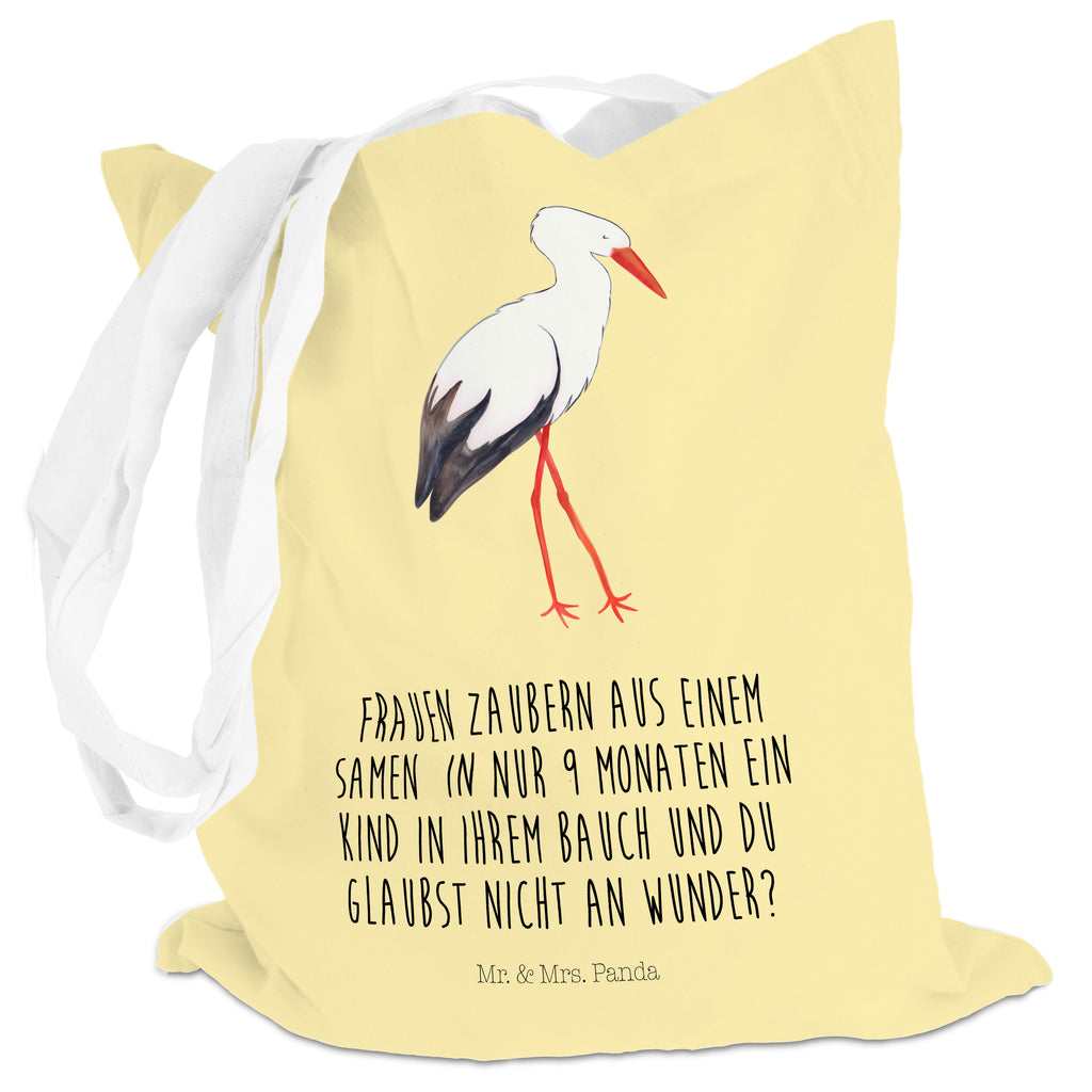 Tragetasche Storch Beuteltasche, Beutel, Einkaufstasche, Jutebeutel, Stoffbeutel, Tiermotive, Gute Laune, lustige Sprüche, Tiere, Storch, Störche, Schwangerschaft, Geburt, Mutter, Mütter, Mutter werden, Schwanger, Babybauch, Baby