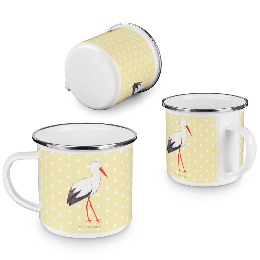 Camping Emaille Tasse Storch Campingtasse, Trinkbecher, Metalltasse, Outdoor Tasse, Emaille Trinkbecher, Blechtasse Outdoor, Emaille Campingbecher, Edelstahl Trinkbecher, Metalltasse für Camping, Kaffee Blechtasse, Camping Tasse Metall, Tiermotive, Gute Laune, lustige Sprüche, Tiere, Storch, Störche, Schwangerschaft, Geburt, Mutter, Mütter, Mutter werden, Schwanger, Babybauch, Baby