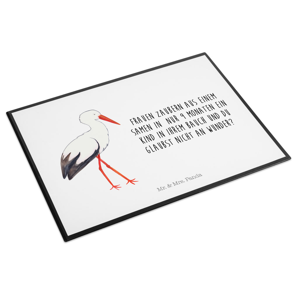 Schreibtischunterlage Storch Schreibunterlage, Schreibtischauflage, Bürobedarf, Büroartikel, Schreibwaren, Schreibtisch Unterlagen, Schreibtischunterlage Groß, Tiermotive, Gute Laune, lustige Sprüche, Tiere, Storch, Störche, Schwangerschaft, Geburt, Mutter, Mütter, Mutter werden, Schwanger, Babybauch, Baby