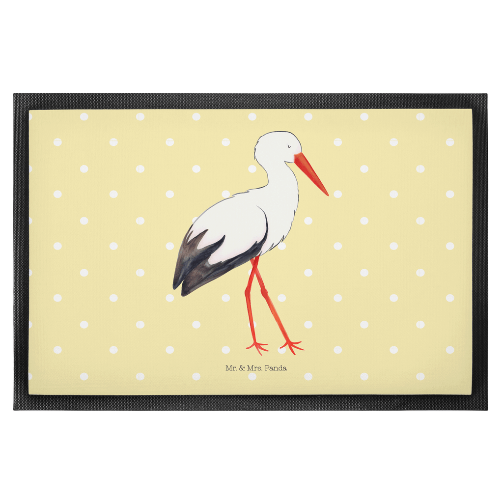 Fußmatte Storch Storch, Störche, Schwangerschaft, Geburt, Mutter, Mütter, Mutter werden, Schwanger, Babybauch, Baby	 Türvorleger, Schmutzmatte, Fußabtreter, Matte, Schmutzfänger, Fußabstreifer, Schmutzfangmatte, Türmatte, Motivfußmatte,  Haustürmatte, Vorleger  süße Tiermotive, gute Laune, lustige Sprüche, Tiere