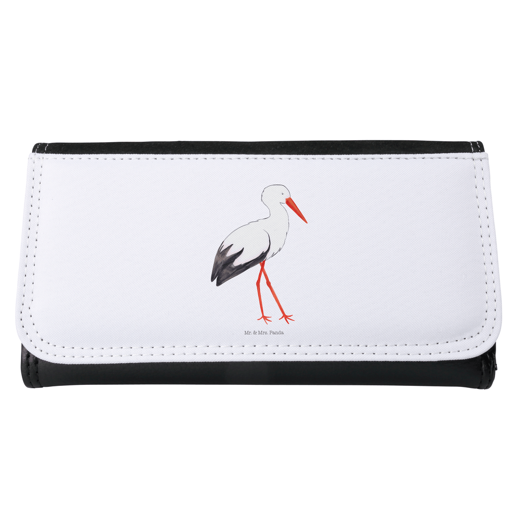 Damen Portemonnaie Storch Portemonnaie, Portemonee, Geldbörse, Damen, Groß, XXL, Geldbeutel, Portemonnaies, Tiermotive, Gute Laune, lustige Sprüche, Tiere, Storch, Störche, Schwangerschaft, Geburt, Mutter, Mütter, Mutter werden, Schwanger, Babybauch, Baby