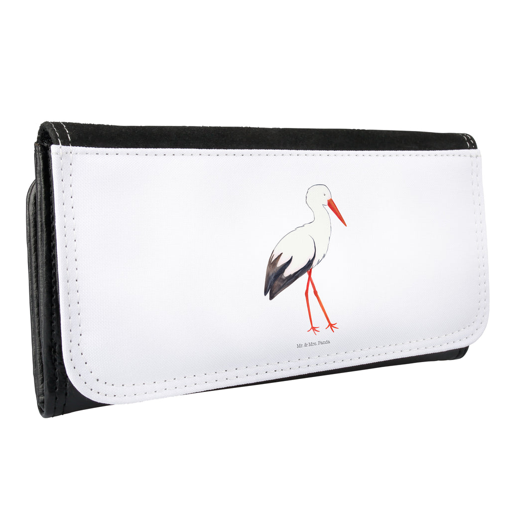 Damen Portemonnaie Storch Portemonnaie, Portemonee, Geldbörse, Damen, Groß, XXL, Geldbeutel, Portemonnaies, Tiermotive, Gute Laune, lustige Sprüche, Tiere, Storch, Störche, Schwangerschaft, Geburt, Mutter, Mütter, Mutter werden, Schwanger, Babybauch, Baby