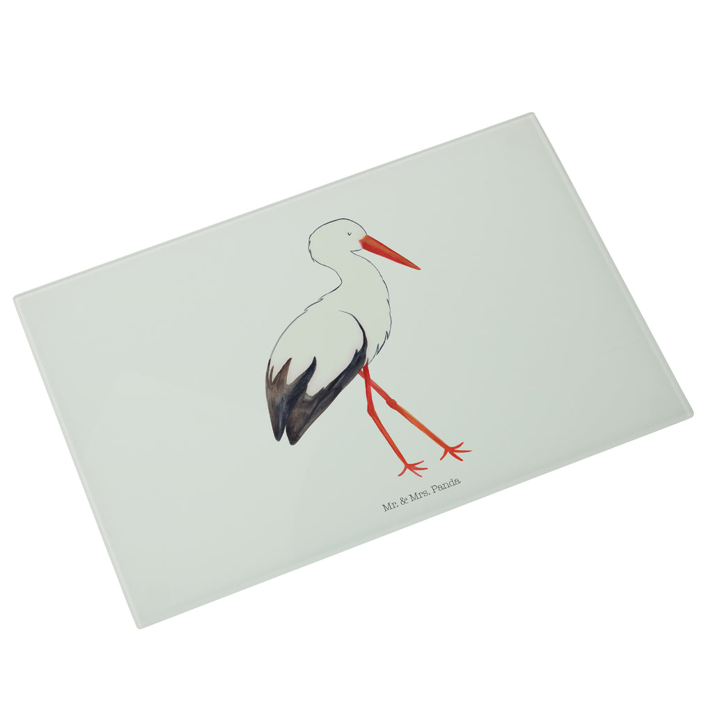 XL Glas Schneidbrett Storch Glasschneidebrett, Schneidebrett, Frühstücksbrett, Küche, Tiermotive, Gute Laune, lustige Sprüche, Tiere, Storch, Störche, Schwangerschaft, Geburt, Mutter, Mütter, Mutter werden, Schwanger, Babybauch, Baby