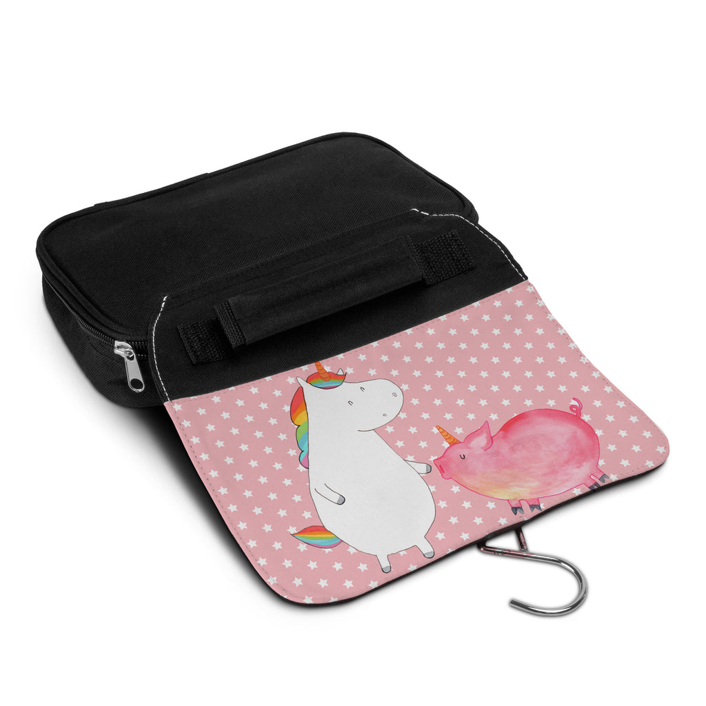 Kulturbeutel Einhorn + Schweinhorn Kulturbeutel, Zum Aufhängen, Waschtasche, Kosmetiktasche, Damen, Herren, Aufbewahrungstasche, Schminktasche, Kosmetikbeutel, Organizer, Kulturtasche, Schminkutensil, Einhorn, Einhörner, Einhorn Deko, Pegasus, Unicorn, Freundschaft, Schweinhorn, Schwein, Freundin, Schweinchen