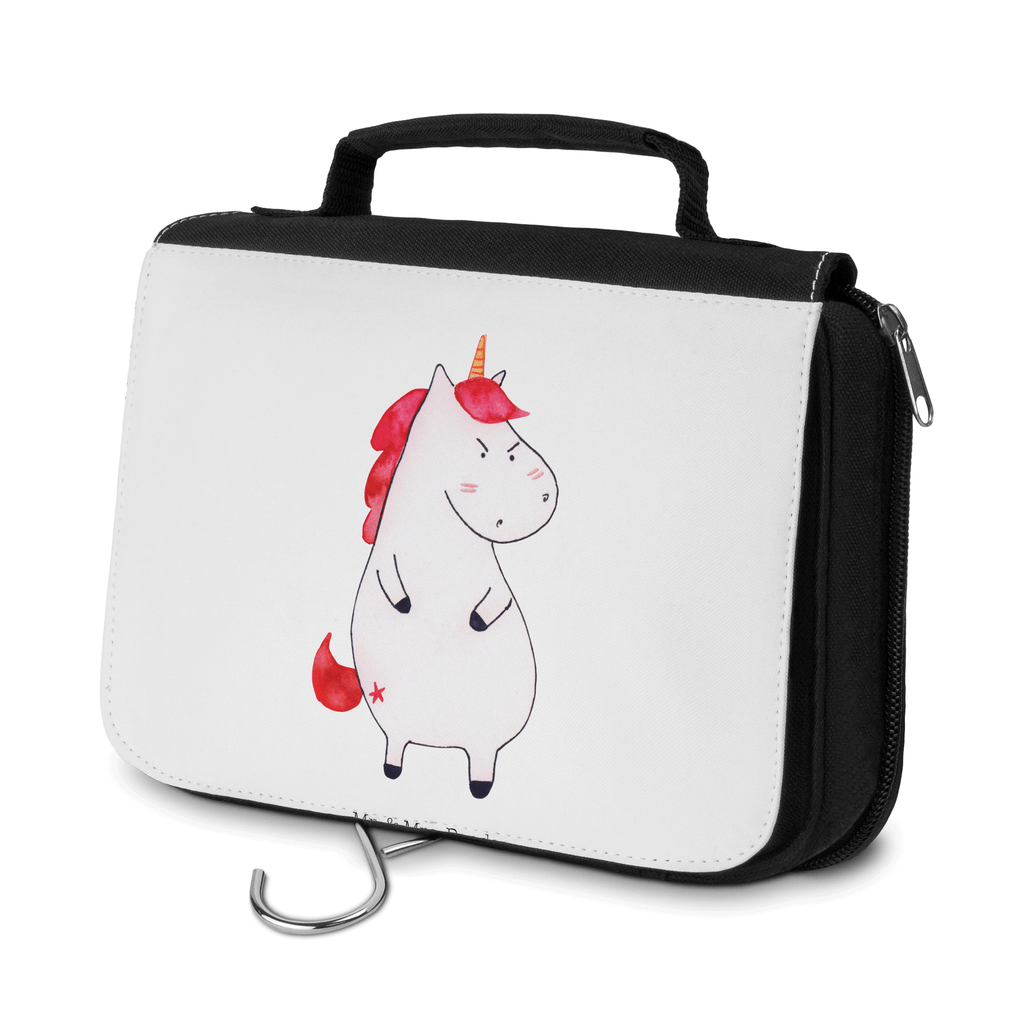 Kulturbeutel Einhorn wütend Kulturbeutel, Zum Aufhängen, Waschtasche, Kosmetiktasche, Damen, Herren, Aufbewahrungstasche, Schminktasche, Kosmetikbeutel, Organizer, Kulturtasche, Schminkutensil, Einhorn, Einhörner, Einhorn Deko, Pegasus, Unicorn, Realität, Ansage, lustlos, nein, Büro, Arbeit, wütend, dumme Fragen, lustig, Spaß, Geschenk