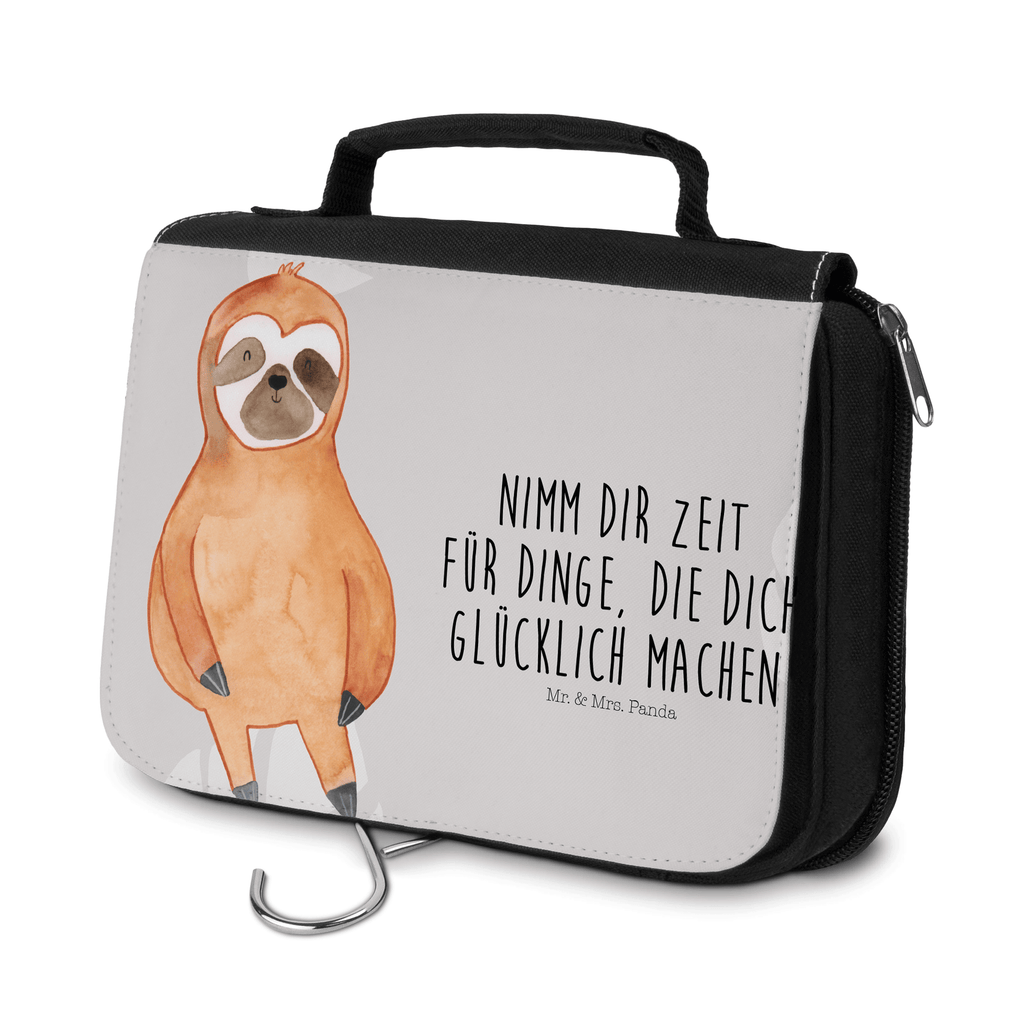 Kulturbeutel Faultier Zufrieden Kulturbeutel, Zum Aufhängen, Waschtasche, Kosmetiktasche, Damen, Herren, Aufbewahrungstasche, Schminktasche, Kosmetikbeutel, Organizer, Kulturtasche, Schminkutensil, Faultier, Faultier Geschenk, Faultier Deko, Faultiere, faul, Lieblingstier, Pause, relaxen, Glück, glücklich, zufrieden, happy, Zufriedenheit, Gelassenheit, Ruhe, Frieden