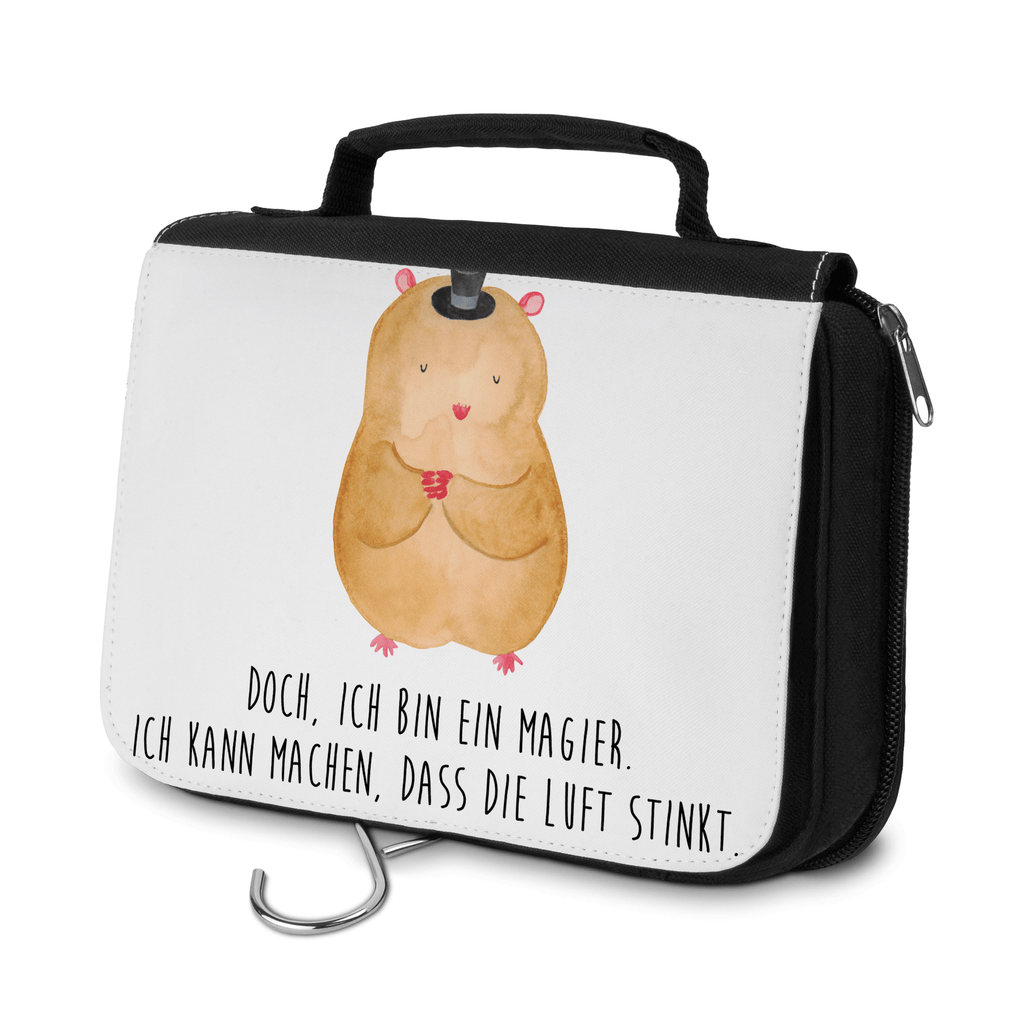 Kulturbeutel Hamster mit Hut Kulturbeutel, Zum Aufhängen, Waschtasche, Kosmetiktasche, Damen, Herren, Aufbewahrungstasche, Schminktasche, Kosmetikbeutel, Organizer, Kulturtasche, Schminkutensil, Tiermotive, Gute Laune, lustige Sprüche, Tiere, Hamster, Hut, Magier, Zylinder, Zwerghamster, Zauberer, Houdini
