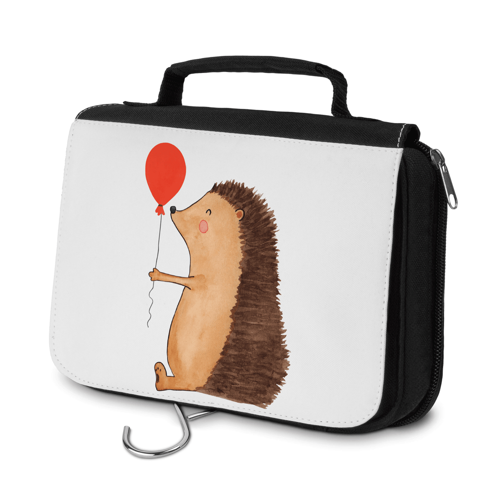 Kulturbeutel Igel mit Luftballon Kulturbeutel, Zum Aufhängen, Waschtasche, Kosmetiktasche, Damen, Herren, Aufbewahrungstasche, Schminktasche, Kosmetikbeutel, Organizer, Kulturtasche, Schminkutensil, Tiermotive, Gute Laune, lustige Sprüche, Tiere, Igel, Geburtstag, Herzlichen Glückwunsch, Glückwunsch, Geburtstagskind, Ballon, Happy Birthday