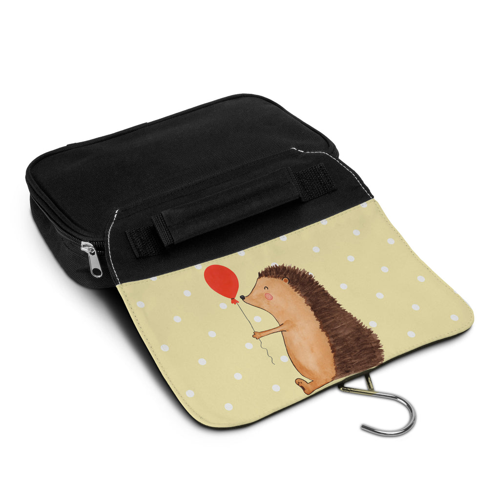 Kulturbeutel Igel mit Luftballon Kulturbeutel, Zum Aufhängen, Waschtasche, Kosmetiktasche, Damen, Herren, Aufbewahrungstasche, Schminktasche, Kosmetikbeutel, Organizer, Kulturtasche, Schminkutensil, Tiermotive, Gute Laune, lustige Sprüche, Tiere, Igel, Geburtstag, Herzlichen Glückwunsch, Glückwunsch, Geburtstagskind, Ballon, Happy Birthday