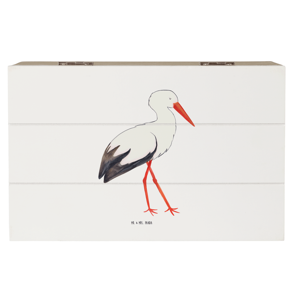 Holzkiste Storch Holzkiste, Kiste, Schatzkiste, Truhe, Schatulle, XXL, Erinnerungsbox, Erinnerungskiste, Dekokiste, Aufbewahrungsbox, Tiermotive, Gute Laune, lustige Sprüche, Tiere, Storch, Störche, Schwangerschaft, Geburt, Mutter, Mütter, Mutter werden, Schwanger, Babybauch, Baby