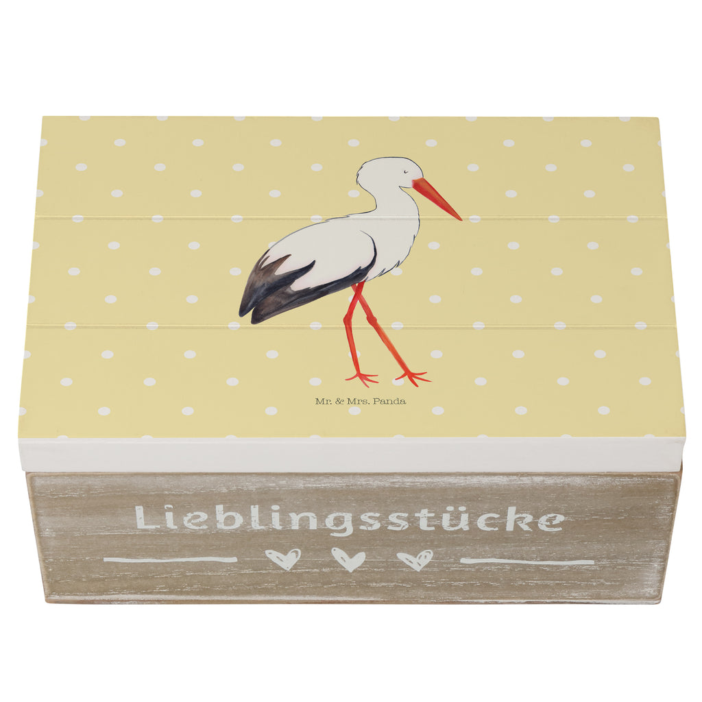 Holzkiste Storch Holzkiste, Kiste, Schatzkiste, Truhe, Schatulle, XXL, Erinnerungsbox, Erinnerungskiste, Dekokiste, Aufbewahrungsbox, Tiermotive, Gute Laune, lustige Sprüche, Tiere, Storch, Störche, Schwangerschaft, Geburt, Mutter, Mütter, Mutter werden, Schwanger, Babybauch, Baby