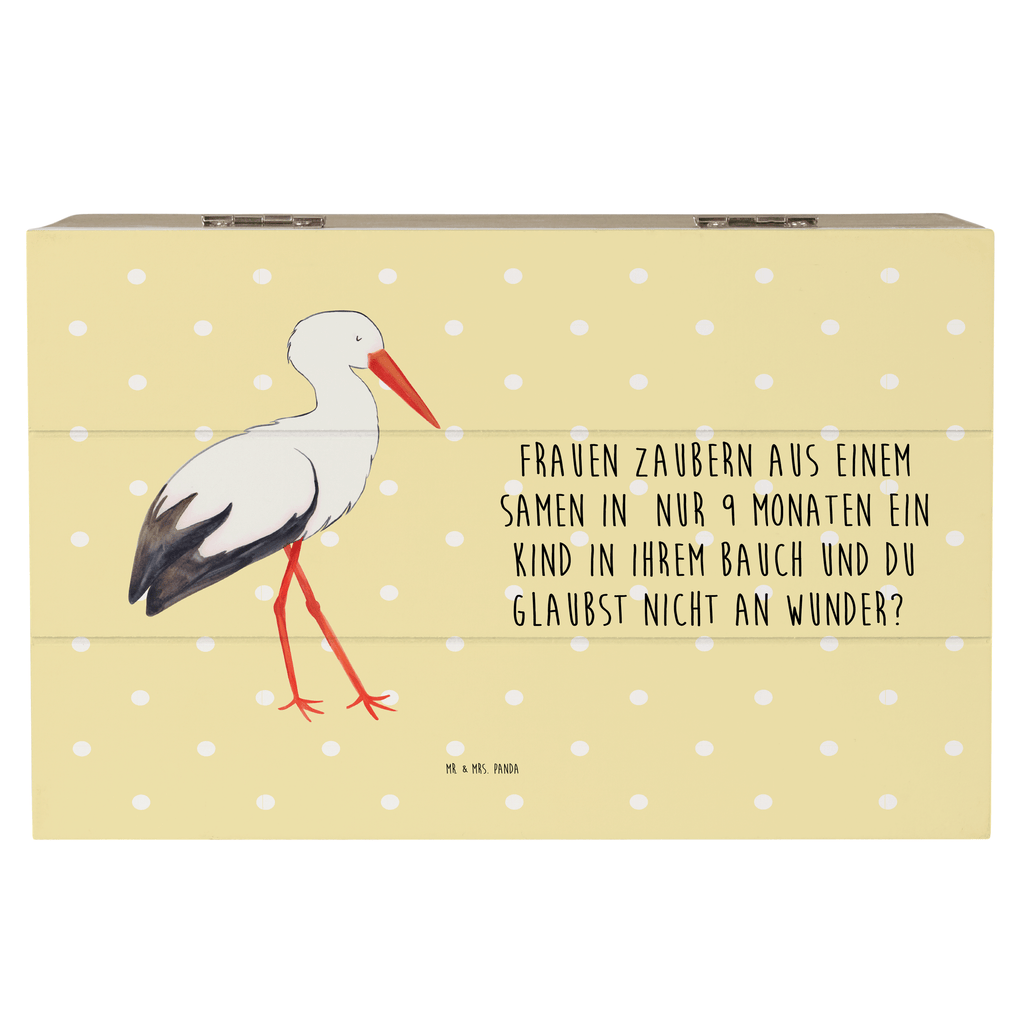 Holzkiste Storch Holzkiste, Kiste, Schatzkiste, Truhe, Schatulle, XXL, Erinnerungsbox, Erinnerungskiste, Dekokiste, Aufbewahrungsbox, Tiermotive, Gute Laune, lustige Sprüche, Tiere, Storch, Störche, Schwangerschaft, Geburt, Mutter, Mütter, Mutter werden, Schwanger, Babybauch, Baby