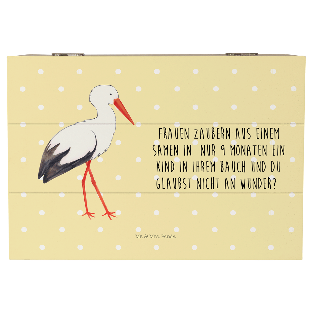 Holzkiste Storch Holzkiste, Kiste, Schatzkiste, Truhe, Schatulle, XXL, Erinnerungsbox, Erinnerungskiste, Dekokiste, Aufbewahrungsbox, Tiermotive, Gute Laune, lustige Sprüche, Tiere, Storch, Störche, Schwangerschaft, Geburt, Mutter, Mütter, Mutter werden, Schwanger, Babybauch, Baby