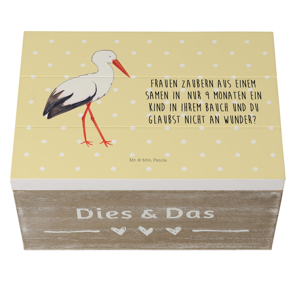 Holzkiste Storch Holzkiste, Kiste, Schatzkiste, Truhe, Schatulle, XXL, Erinnerungsbox, Erinnerungskiste, Dekokiste, Aufbewahrungsbox, Tiermotive, Gute Laune, lustige Sprüche, Tiere, Storch, Störche, Schwangerschaft, Geburt, Mutter, Mütter, Mutter werden, Schwanger, Babybauch, Baby
