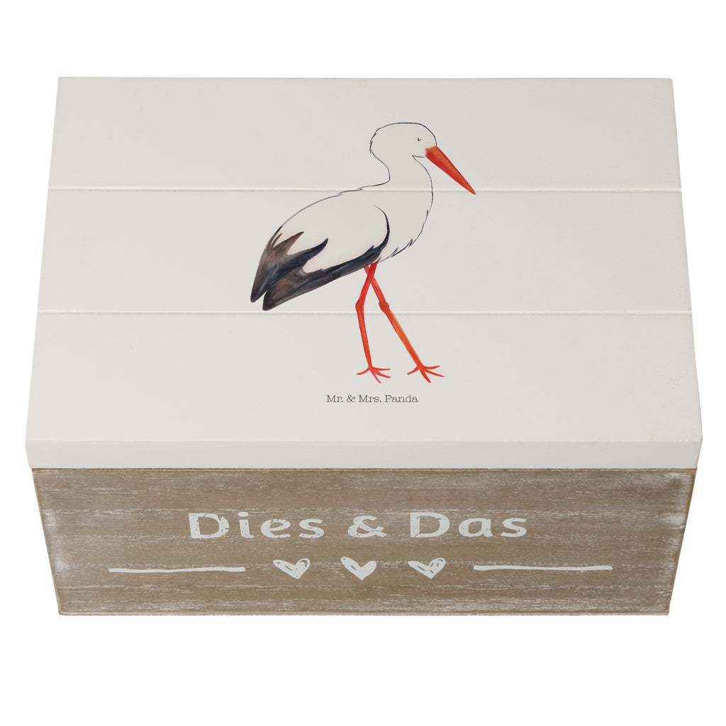 Holzkiste Storch Holzkiste, Kiste, Schatzkiste, Truhe, Schatulle, XXL, Erinnerungsbox, Erinnerungskiste, Dekokiste, Aufbewahrungsbox, Tiermotive, Gute Laune, lustige Sprüche, Tiere, Storch, Störche, Schwangerschaft, Geburt, Mutter, Mütter, Mutter werden, Schwanger, Babybauch, Baby