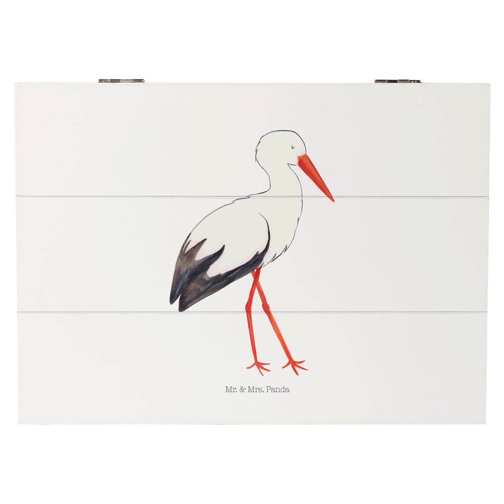 Holzkiste Storch Holzkiste, Kiste, Schatzkiste, Truhe, Schatulle, XXL, Erinnerungsbox, Erinnerungskiste, Dekokiste, Aufbewahrungsbox, Tiermotive, Gute Laune, lustige Sprüche, Tiere, Storch, Störche, Schwangerschaft, Geburt, Mutter, Mütter, Mutter werden, Schwanger, Babybauch, Baby
