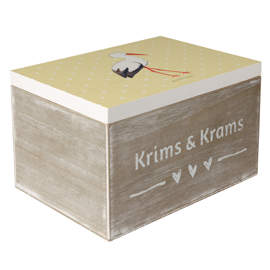 Holzkiste Storch Holzkiste, Kiste, Schatzkiste, Truhe, Schatulle, XXL, Erinnerungsbox, Erinnerungskiste, Dekokiste, Aufbewahrungsbox, Tiermotive, Gute Laune, lustige Sprüche, Tiere, Storch, Störche, Schwangerschaft, Geburt, Mutter, Mütter, Mutter werden, Schwanger, Babybauch, Baby