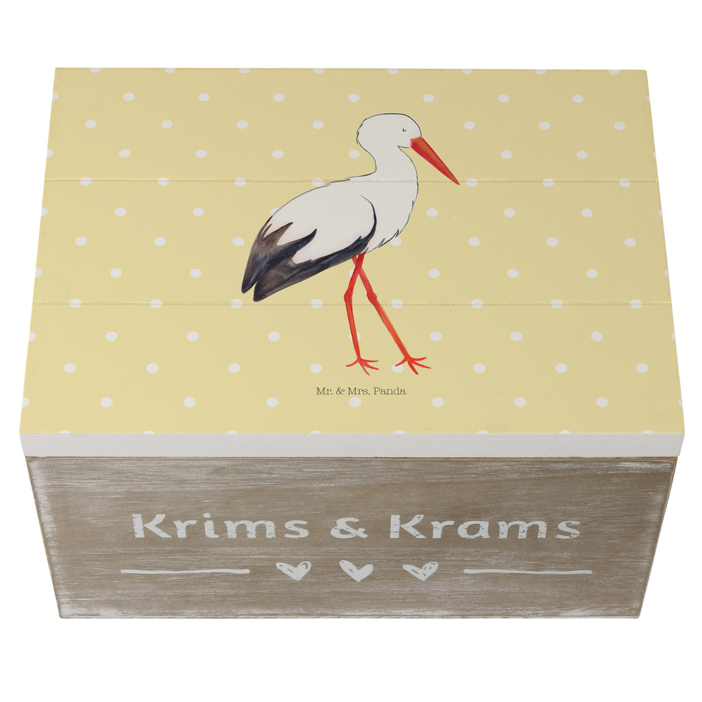 Holzkiste Storch Holzkiste, Kiste, Schatzkiste, Truhe, Schatulle, XXL, Erinnerungsbox, Erinnerungskiste, Dekokiste, Aufbewahrungsbox, Tiermotive, Gute Laune, lustige Sprüche, Tiere, Storch, Störche, Schwangerschaft, Geburt, Mutter, Mütter, Mutter werden, Schwanger, Babybauch, Baby